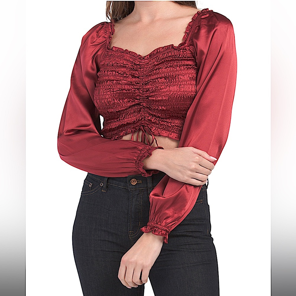 Japna Ruched Satin Top